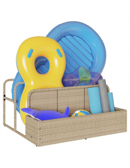 Galleggiante a Bordo Piscina Beige 110x100x57 cm in Polyrattan