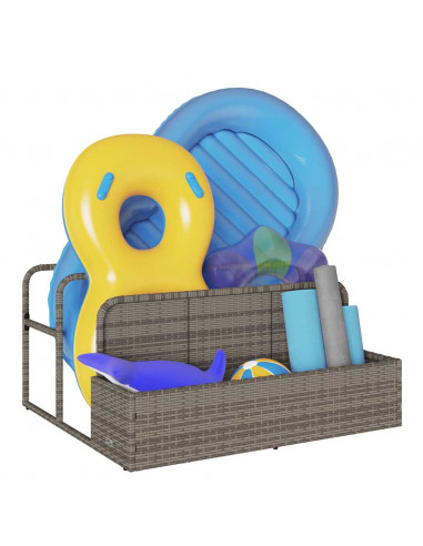 Galleggiante a Bordo Piscina Grigio 110x100x57 cm in Polyrattan