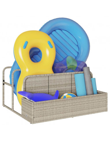 Galleggiante a Bordo Piscina Grigio Chiaro 110x100x57 cm