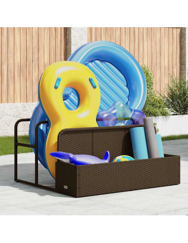 Galleggiante a Bordo Piscina Marrone 110x100x57 cm Polyrattan