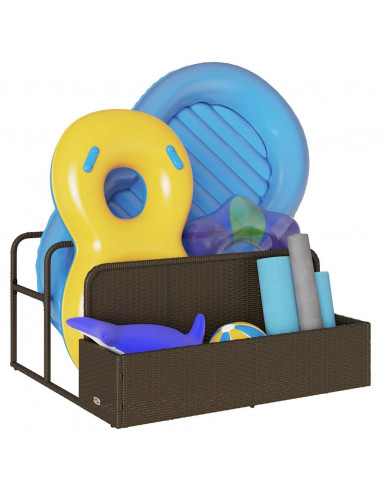 Galleggiante a Bordo Piscina Marrone 110x100x57 cm Polyrattan