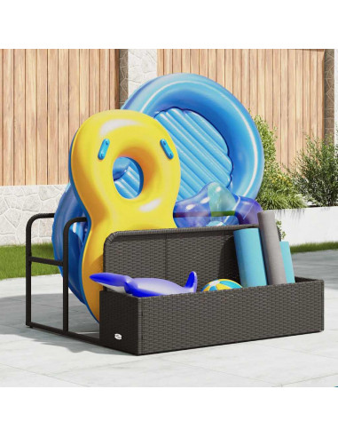 Galleggiante a Bordo Piscina Nero 110x100x57 cm in Polyrattan