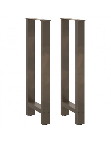 Gambe per Tavolino Acciaio Naturale 2 pz 40x(100-101)cm Acciaio