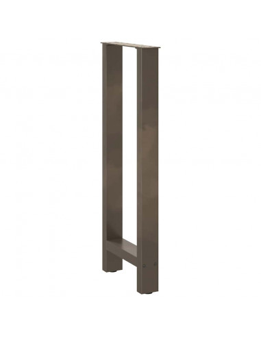 Gambe per tavolo da bar in acciaio naturale 2 pz 40x(100-101) cm in acciaio