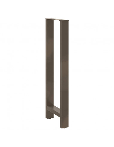 Gambe per tavolo da bar in acciaio naturale 2 pz 40x(110-111) cm in acciaio