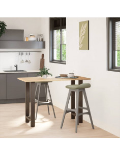 Gambe per tavolo da bar in acciaio naturale 2 pz 40x(90-91) cm in acciaio 2