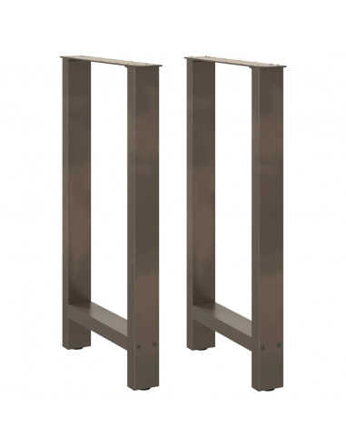 Gambe per tavolo da bar in acciaio naturale 2 pz 40x(90-91) cm in acciaio