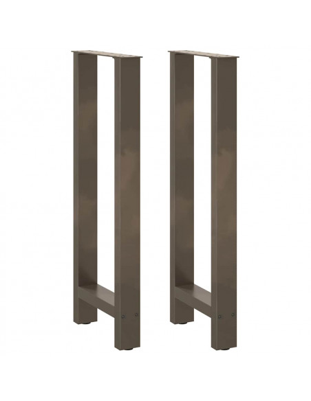 Gambe per Tavolino Acciaio Naturale 2 pz 50x(100-101)cm Acciaio