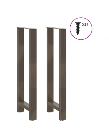 Gambe per tavolo da bar in acciaio naturale 2 pz 50x(110-111) cm in acciaio