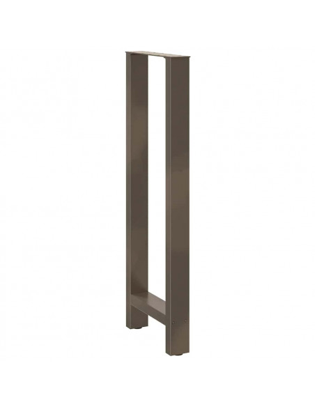Gambe per tavolo da bar in acciaio naturale 2 pz 50x(110-111) cm in acciaio