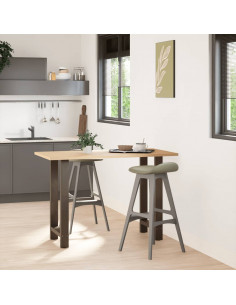 Gambe per tavolo da bar in acciaio naturale 2 pz 50x(90-91) cm in acciaio 2