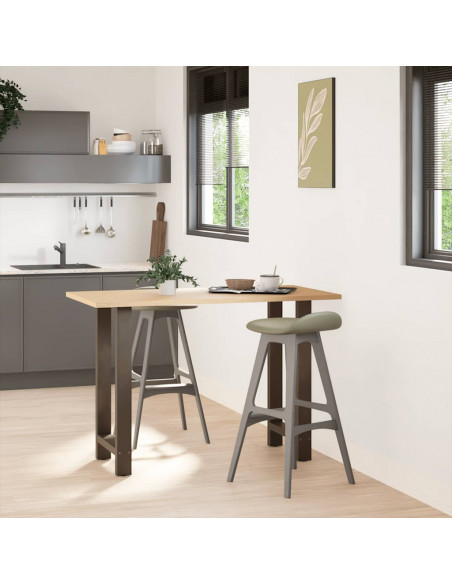 Gambe per tavolo da bar in acciaio naturale 2 pz 50x(90-91) cm in acciaio