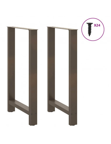 Gambe per tavolo da bar in acciaio naturale 2 pz 60x(100-101) cm in acciaio