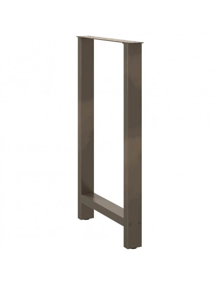 Gambe per tavolo da bar in acciaio naturale 2 pz 60x(100-101) cm in acciaio