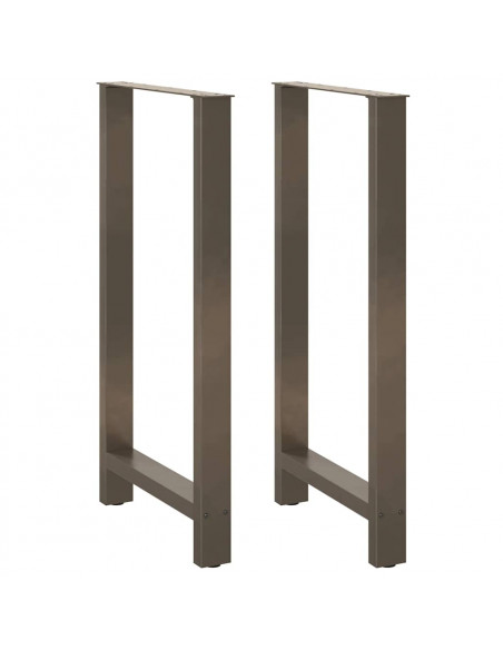 Gambe per Tavolino Acciaio Naturale 2 pz 60x(110-111)cm Acciaio