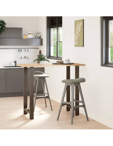 Gambe per tavolo da bar in acciaio naturale 2 pz 60x(110-111) cm in acciaio