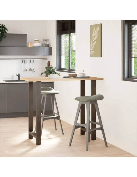 Gambe per tavolo da bar in acciaio naturale 2 pz 60x(110-111) cm in acciaio