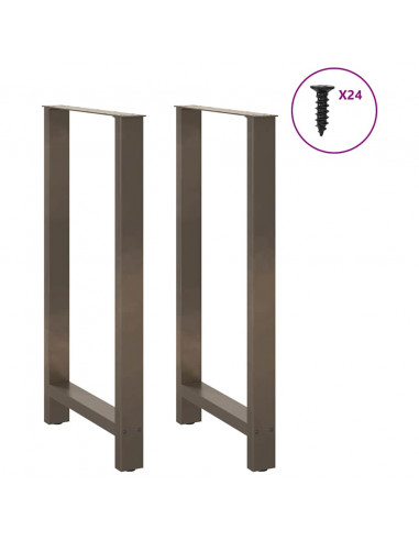 Gambe per tavolo da bar in acciaio naturale 2 pz 60x(110-111) cm in acciaio