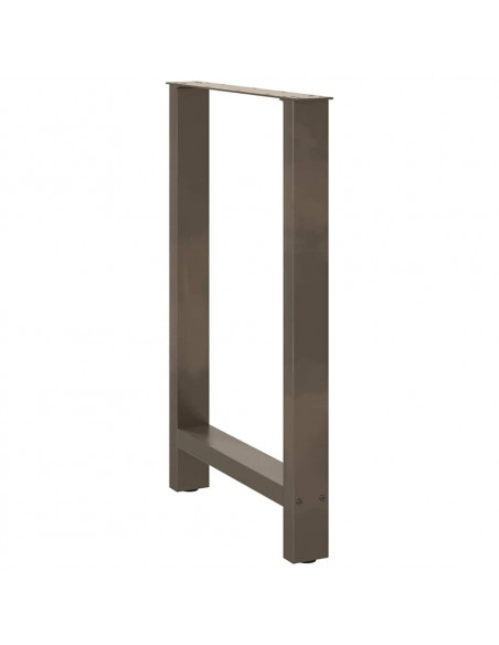 Gambe per tavolo da bar in acciaio naturale 2 pz 60x(90-91) cm in acciaio
