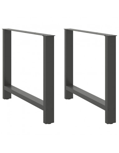 Gambe per Tavolino Antracite 2 pz 100x(72-73) cm Acciaio