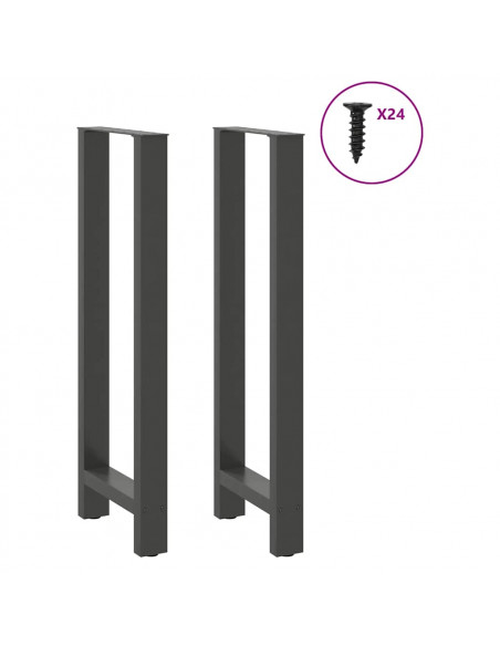 Gambe per tavolo da bar antracite 2 pz 50x(110-111) cm in acciaio