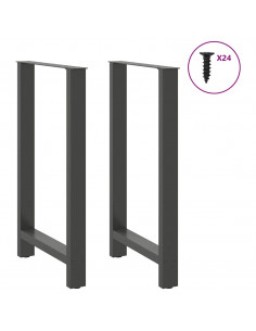 Gambe per tavolo da bar antracite 2 pz 60x(100-101) cm in acciaio 2