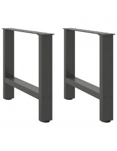 Gambe per Tavolino Antracite 2 pz 60x(42-43) cm Acciaio 2