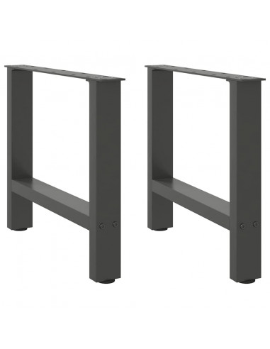 Gambe per Tavolino Antracite 2 pz 60x(42-43) cm Acciaio