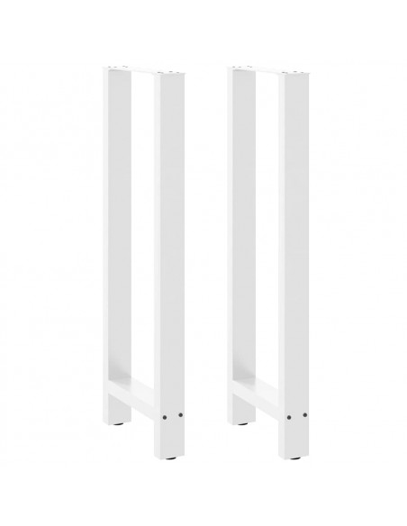 Gambe per Tavolino Bianco 2 pz 50x(110-111) cm Acciaio
