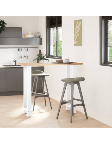 Gambe per tavolo da bar bianche 2 pz 50x(110-111) cm in acciaio