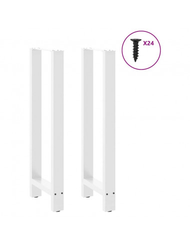 Gambe per tavolo da bar bianche 2 pz 50x(110-111) cm in acciaio