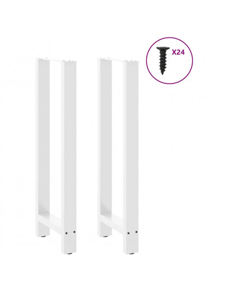 Gambe per Tavolino Bianco 2 pz 50x(110-111) cm Acciaio