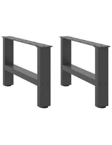 Gambe per Tavolino da Caffè Antracite 2 pz 50x(30-31)cm Acciaio