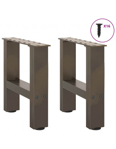 Gambe per Tavolino da Caffè Naturale 2 pz 30x(30-31) cm Acciaio