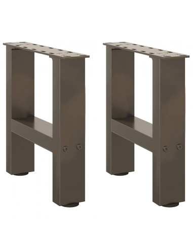 Gambe per Tavolino da Caffè Naturale 2 pz 40x(30-31)cm Acciaio