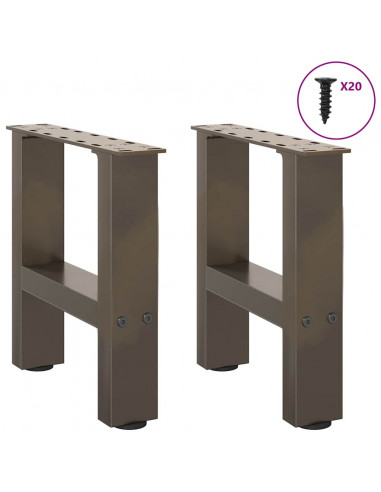 Gambe per Tavolino da Caffè Naturale 2 pz 40x(30-31)cm Acciaio