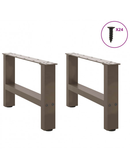 Gambe per Tavolino da Caffè Naturale 2 pz 50x(30-31)cm Acciaio