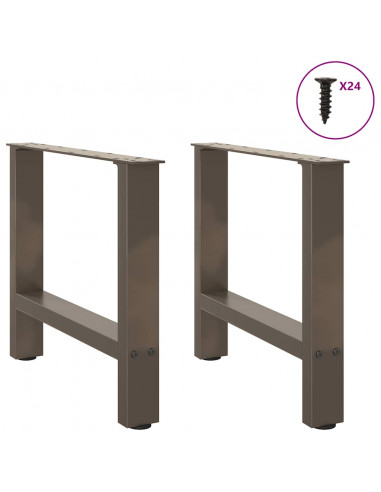 Gambe per Tavolino da Caffè Naturale 2 pz 50x(42-43) cm Acciaio