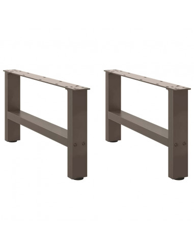 Gambe per Tavolino da Caffè Naturale 2 pz 60x(30-31)cm Acciaio