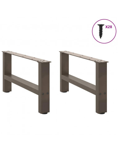 Gambe per Tavolino da Caffè Naturale 2 pz 70x(30-31)cm Acciaio