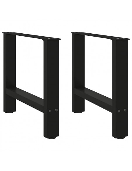 Gambe per Tavolino da Caffè Nere 2 pz 50x(42-43) cm Acciaio
