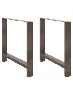 Gambe per Tavolino Naturale 2 pz 100x(72-73) cm Acciaio 2