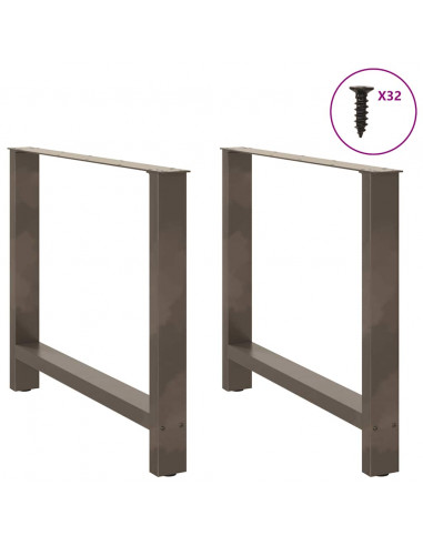 Gambe per Tavolino Naturale 2 pz 100x(72-73) cm Acciaio