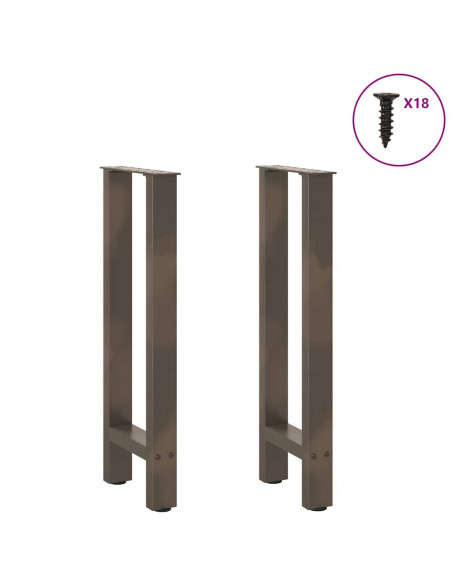 Gambe per Tavolino Naturale 2 pz 28x(72-73) cm Acciaio