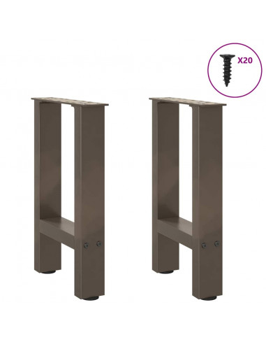 Gambe per Tavolino Naturale 2 pz 38x(42-43) cm Acciaio