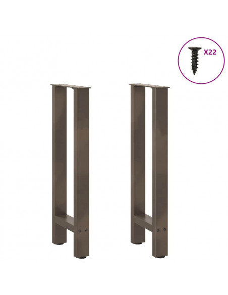 Gambe per tavolo consolle in acciaio naturale 2 pz 38x(72-73) cm Acciaio