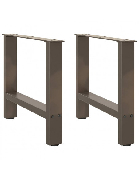 Gambe per Tavolino Naturale 2 pz 60x(42-43) cm Acciaio