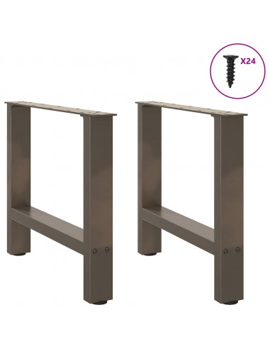 Gambe per Tavolino Naturale 2 pz 60x(42-43) cm Acciaio