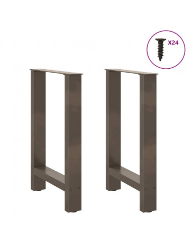 Gambe per Tavolino Naturale 2 pz 60x(72-73) cm Acciaio