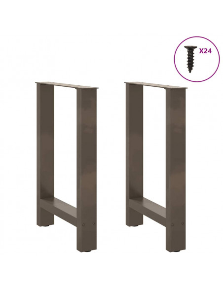 Gambe per Tavolino Naturale 2 pz 60x(72-73) cm Acciaio